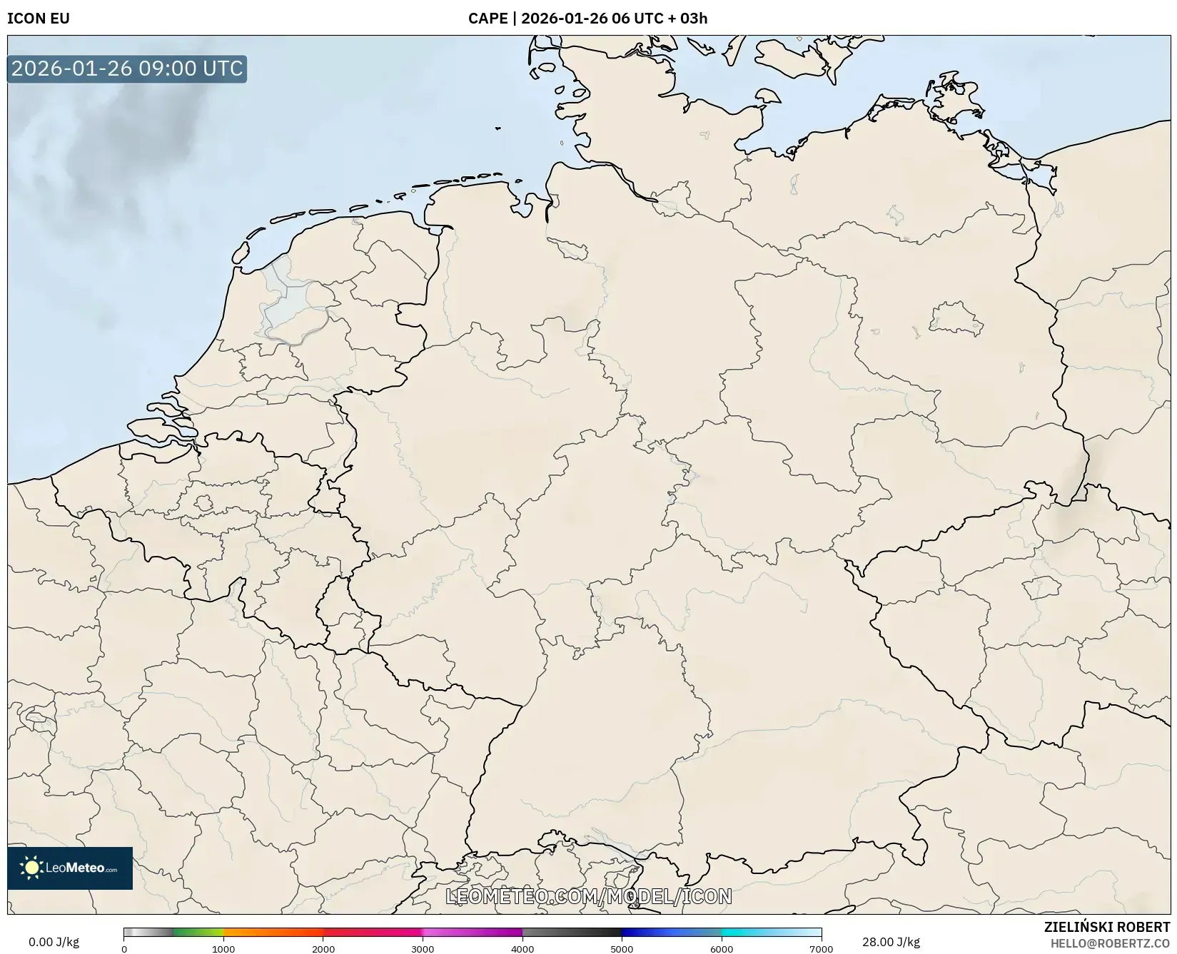 ICON model - Germany, CAPE