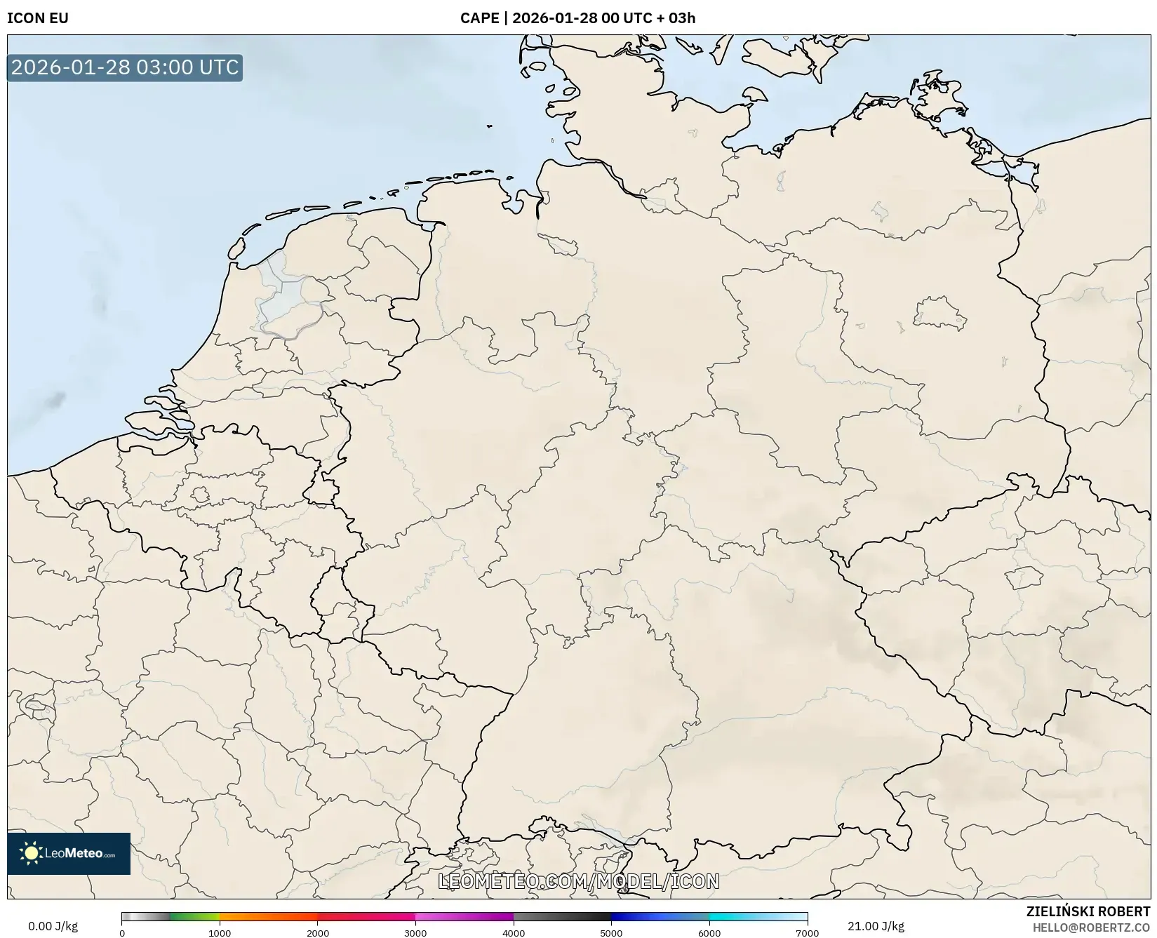 ICON model - Germany, CAPE