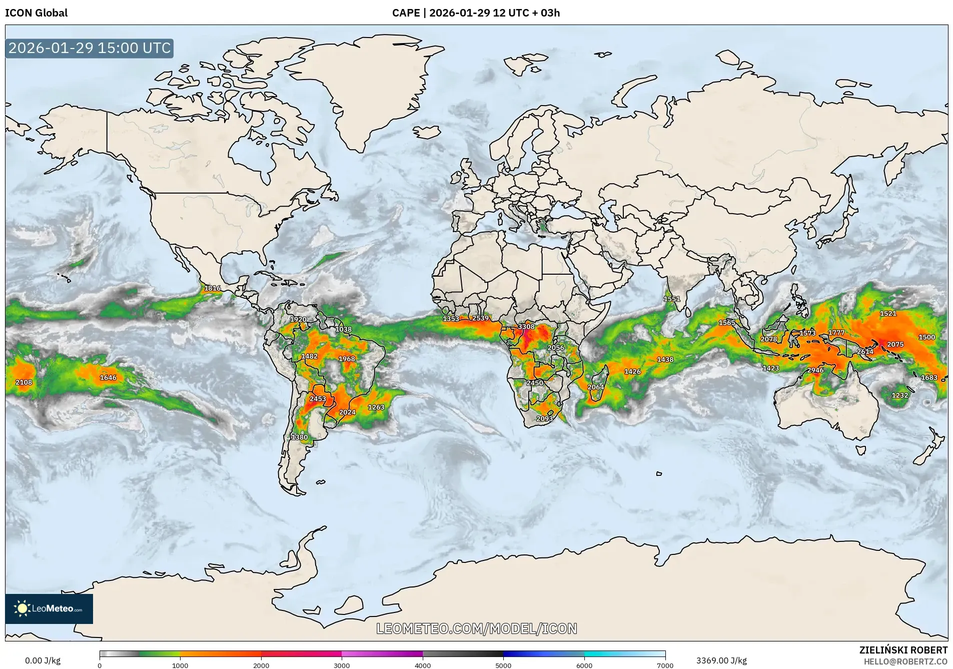 ICON model - World, CAPE