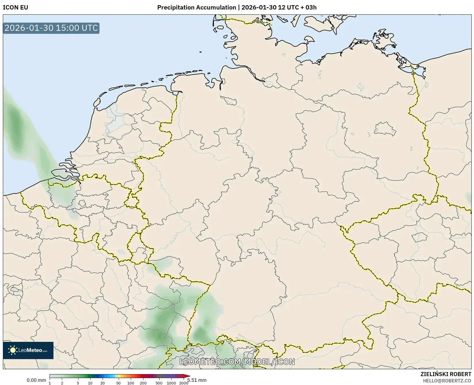 ICON model - Germany, Precipitation Accumulation
