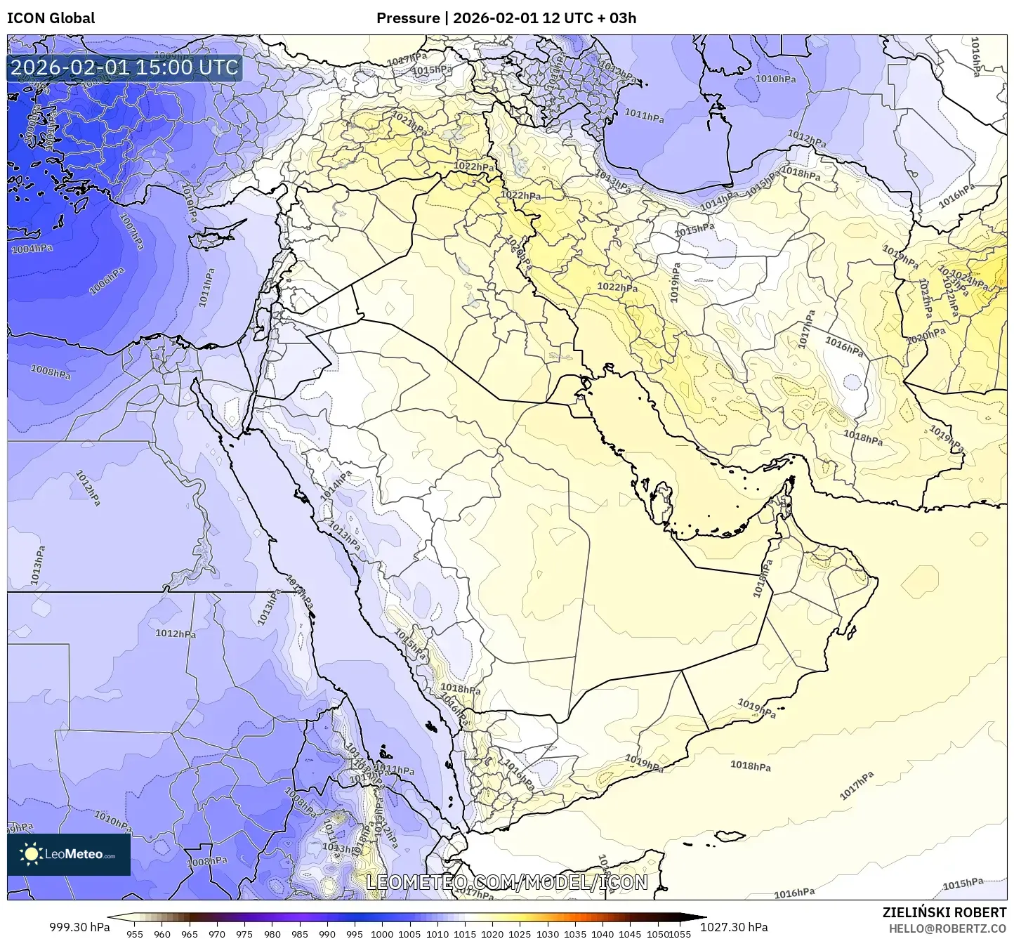 ICON model - Middle East, Pressure