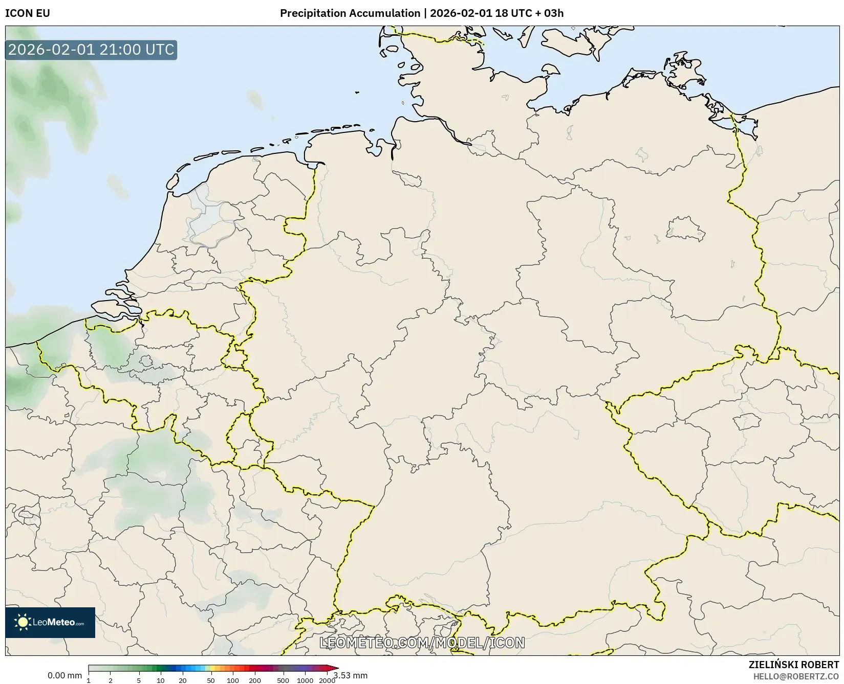 ICON model - Germany, Precipitation Accumulation