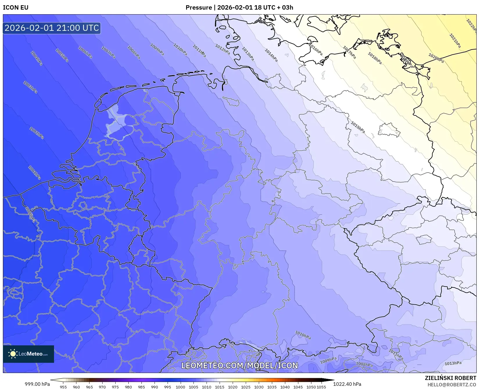 ICON model - Germany, Pressure