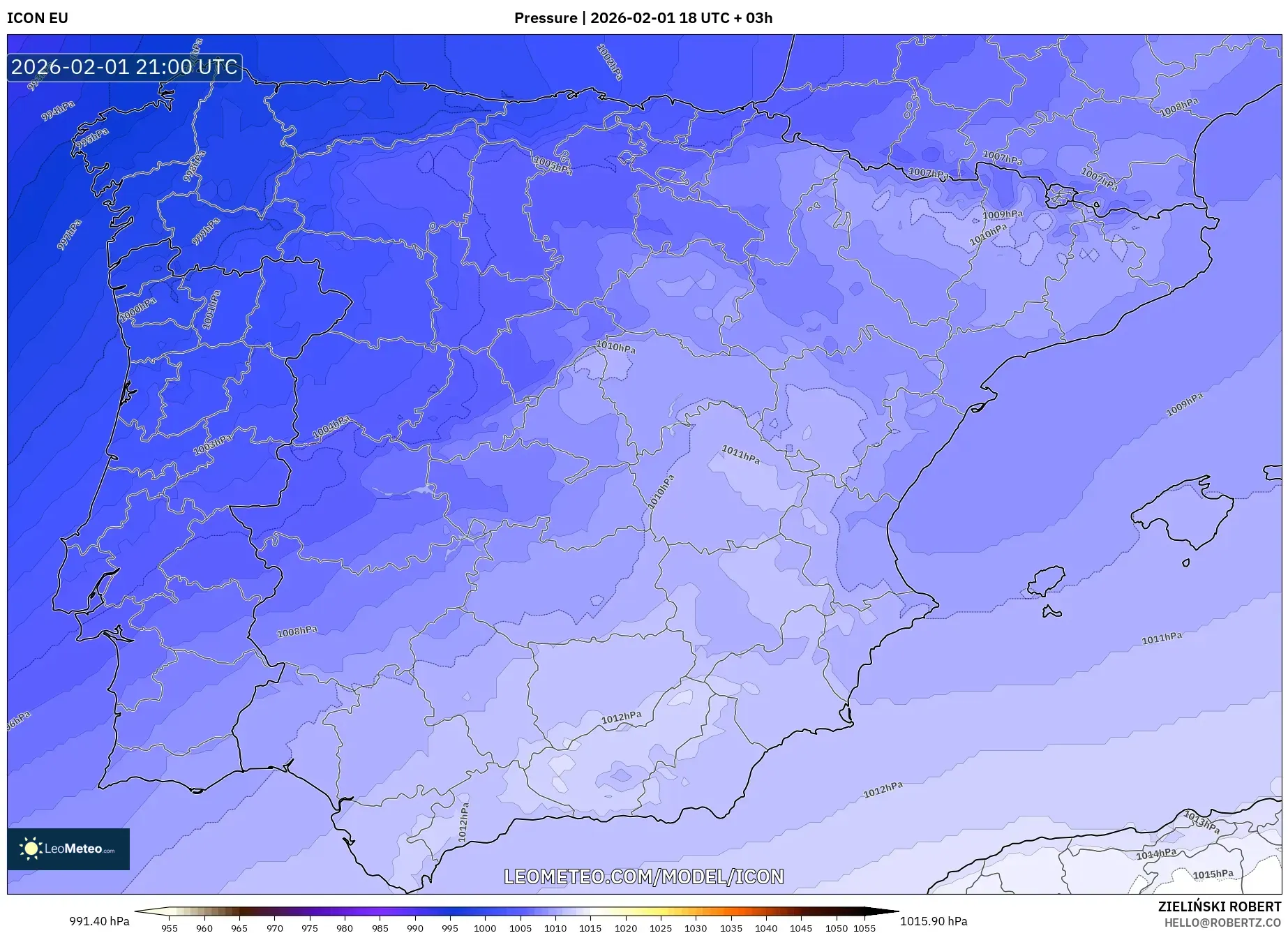 ICON model - Spain, Pressure