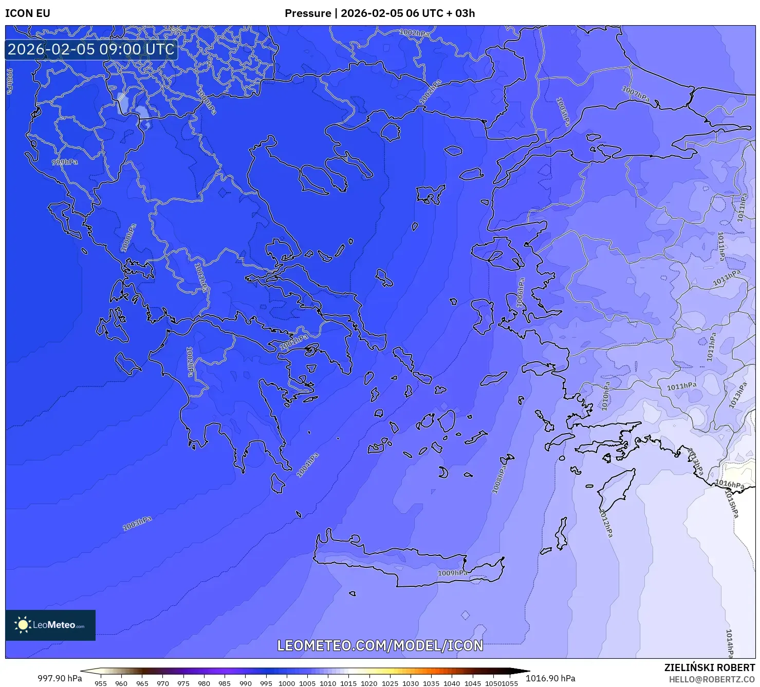 ICON model - Greece, Pressure