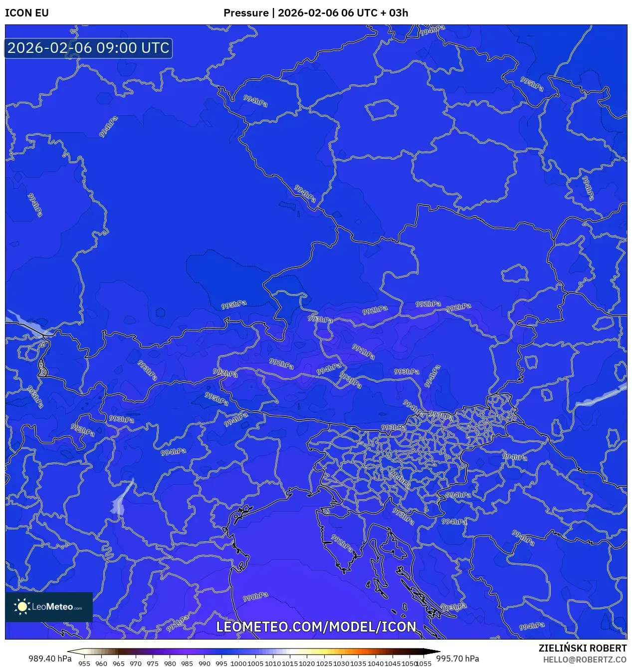 ICON model - Austria, Pressure