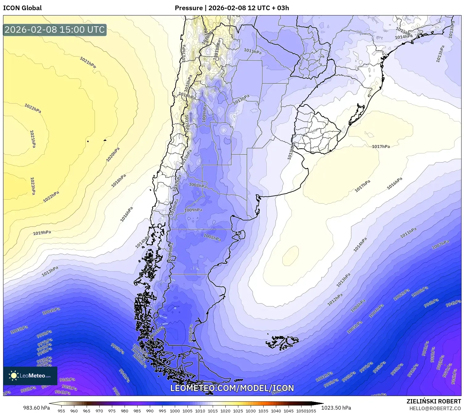ICON model - Argentina, Pressure