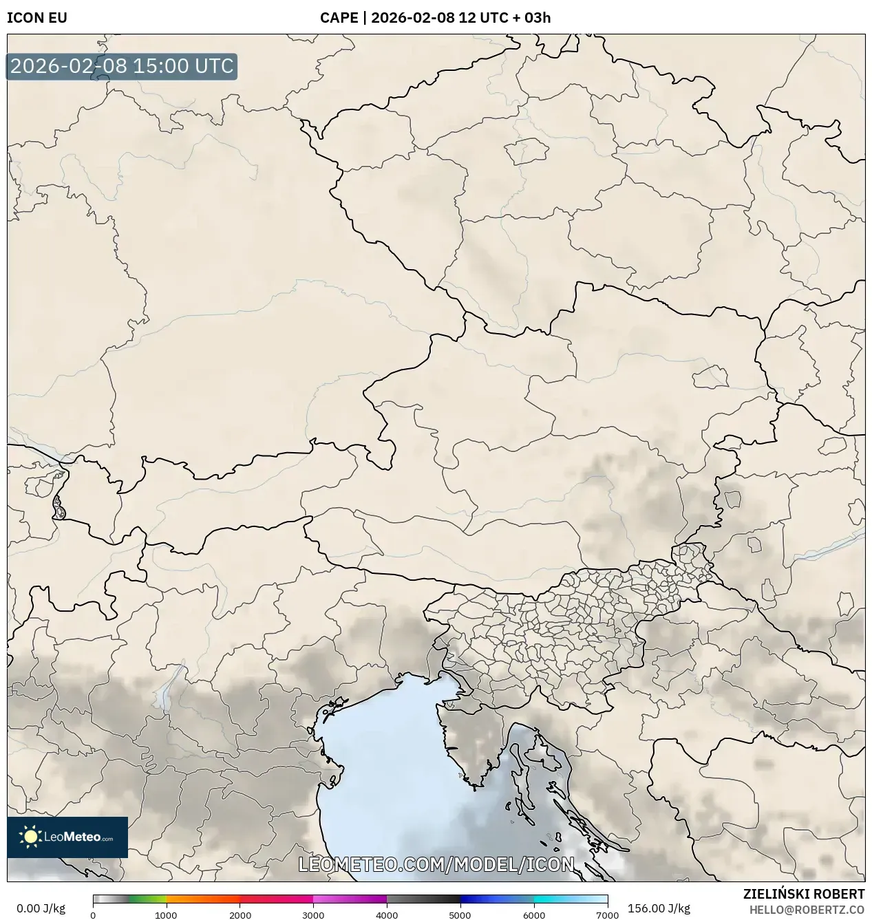 ICON model - Austria, CAPE