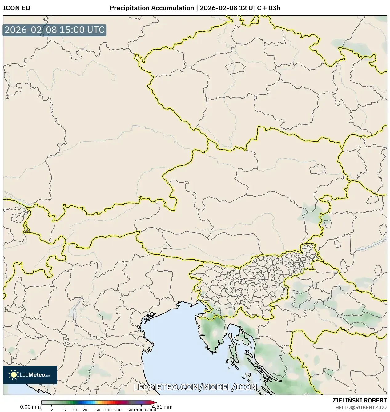 ICON model - Austria, Precipitation Accumulation