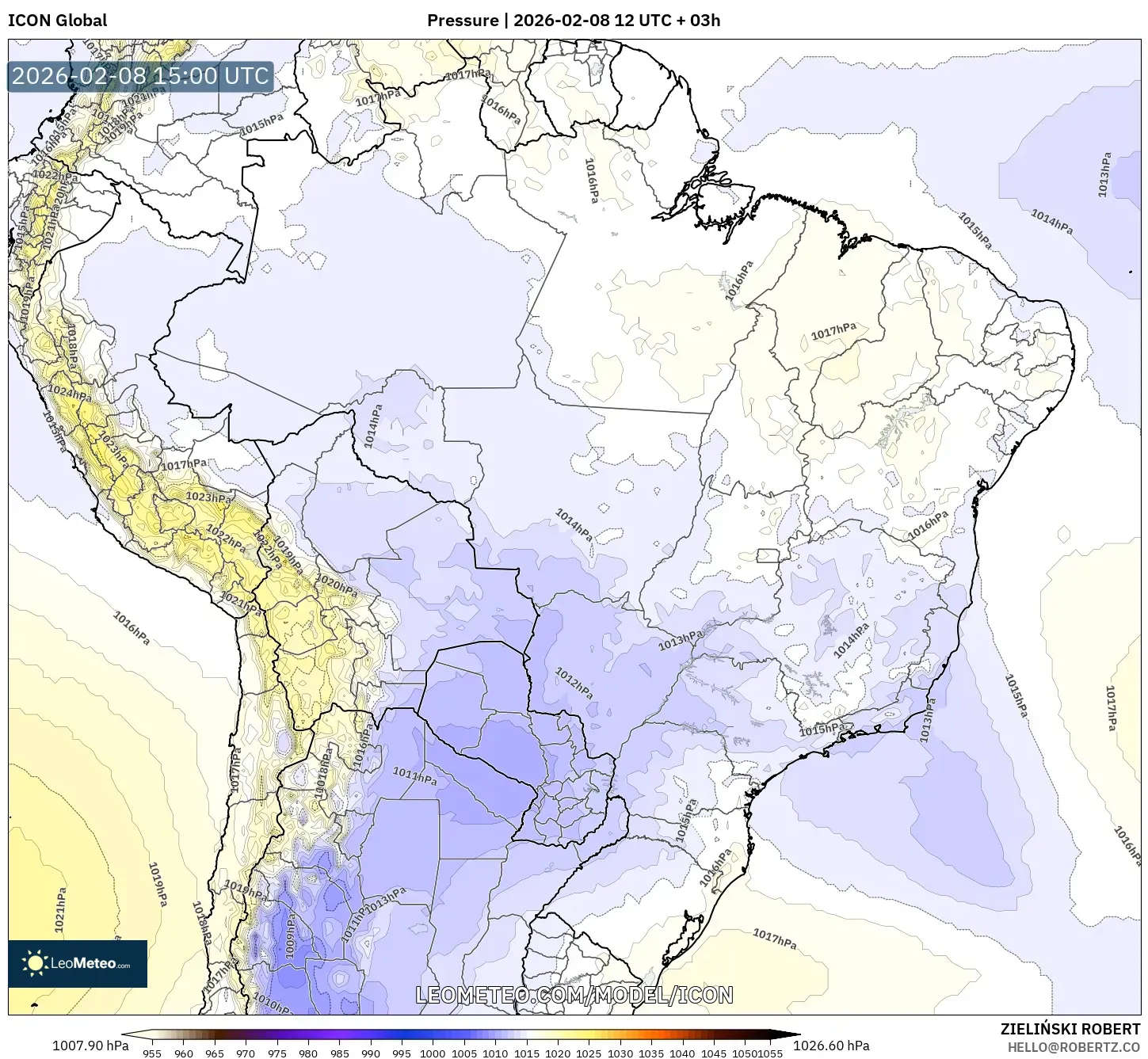 ICON model - Brazil, Pressure