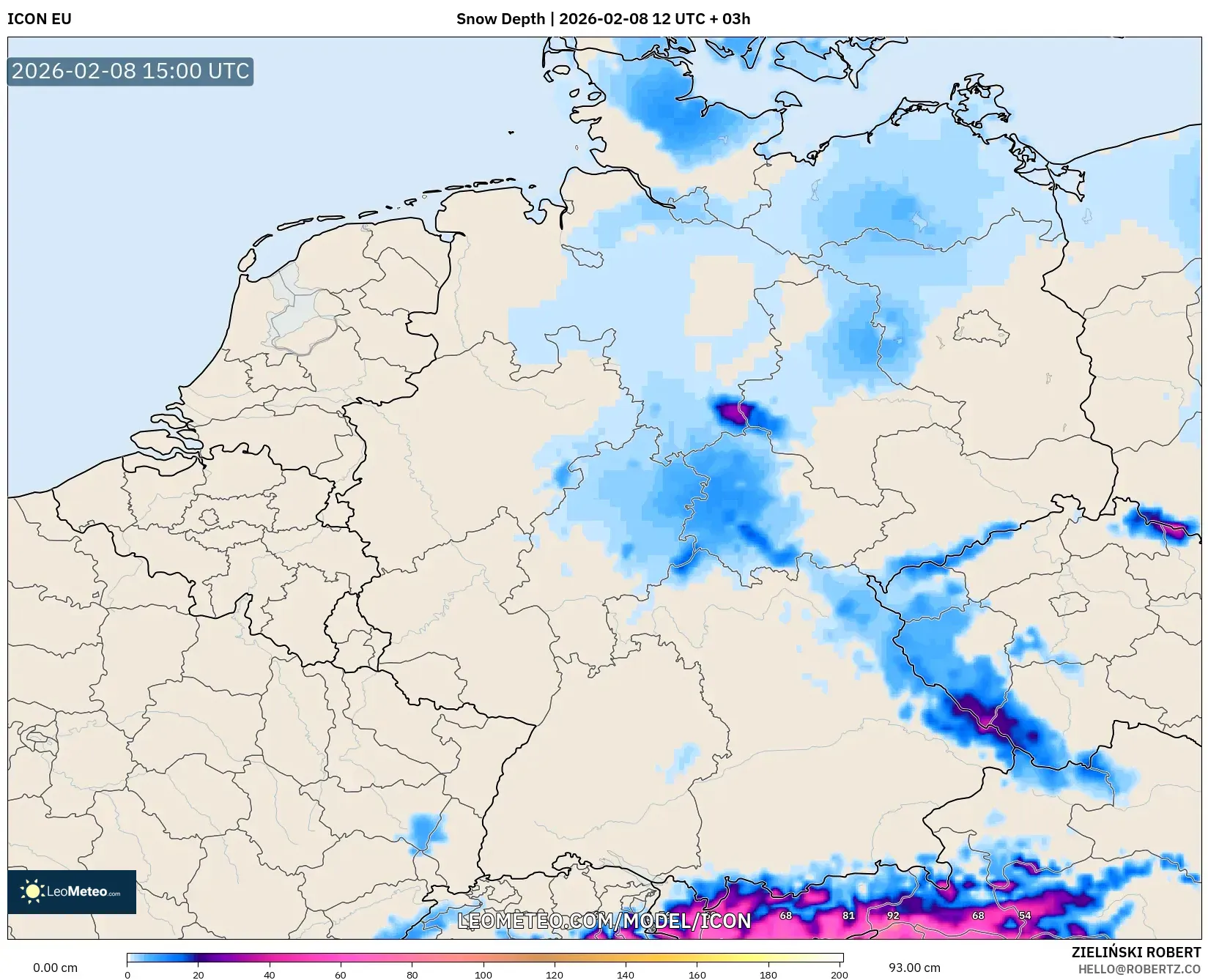 ICON model - Germany, Snow Depth