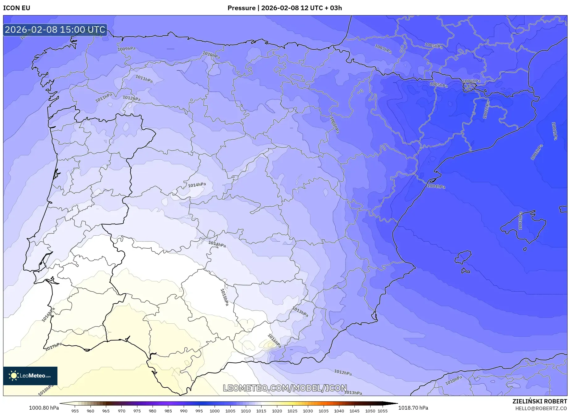 ICON model - Spain, Pressure