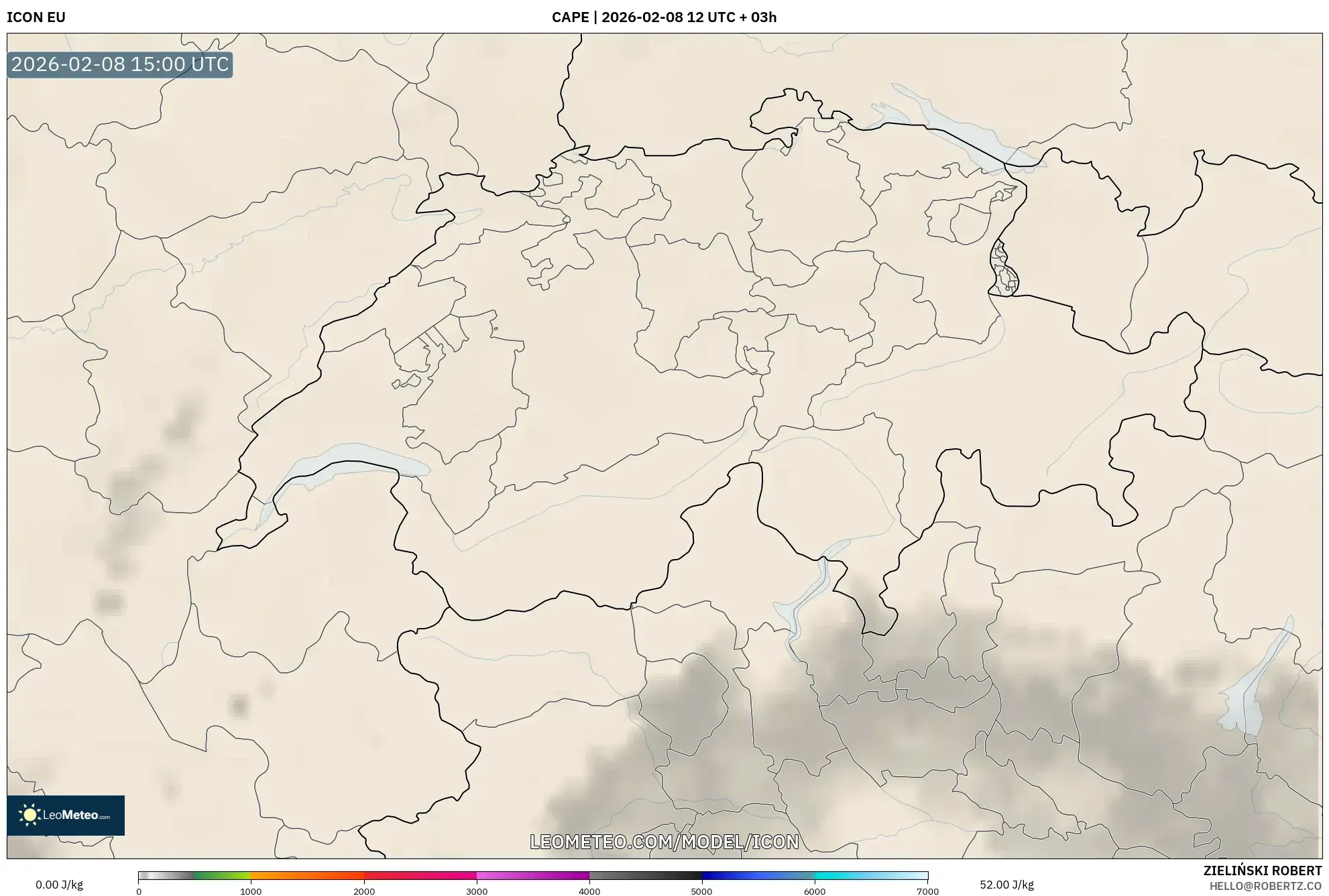 ICON model - Swiss, CAPE