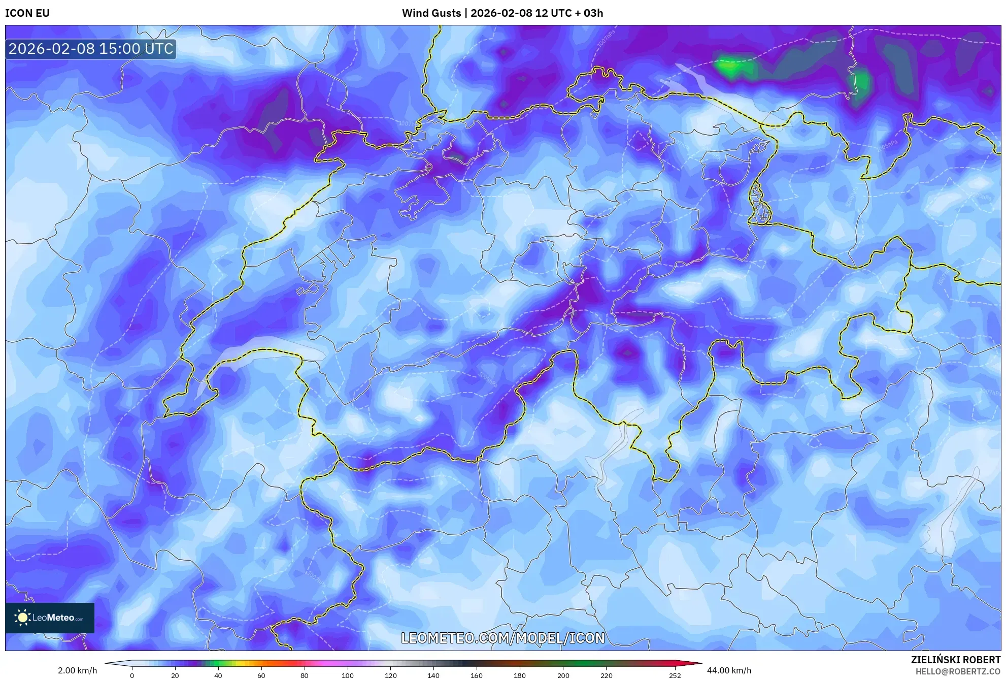 ICON model - Swiss, Hembusan Angin