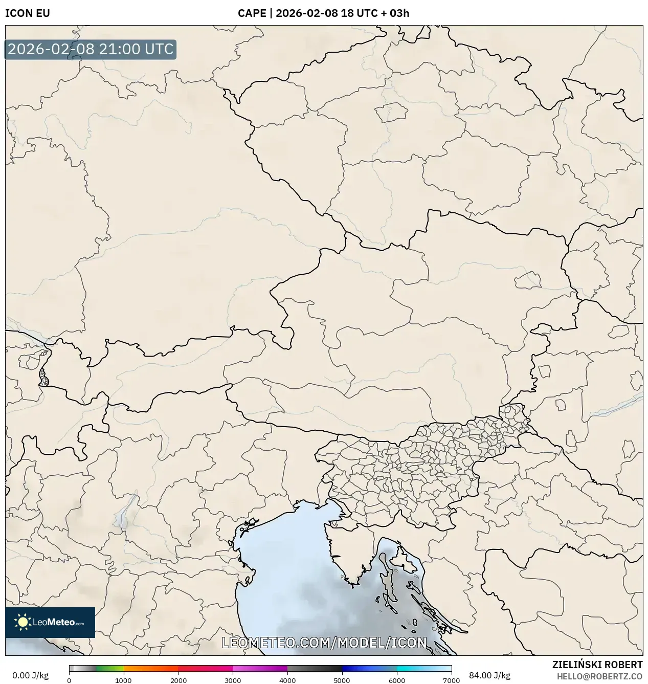ICON model - Austria, CAPE