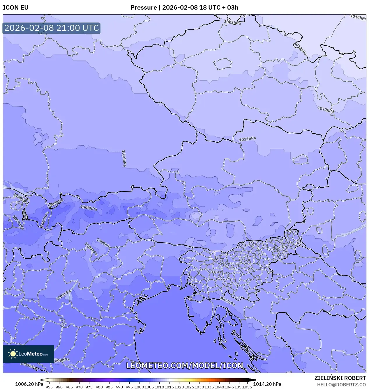 ICON model - Austria, Pressure