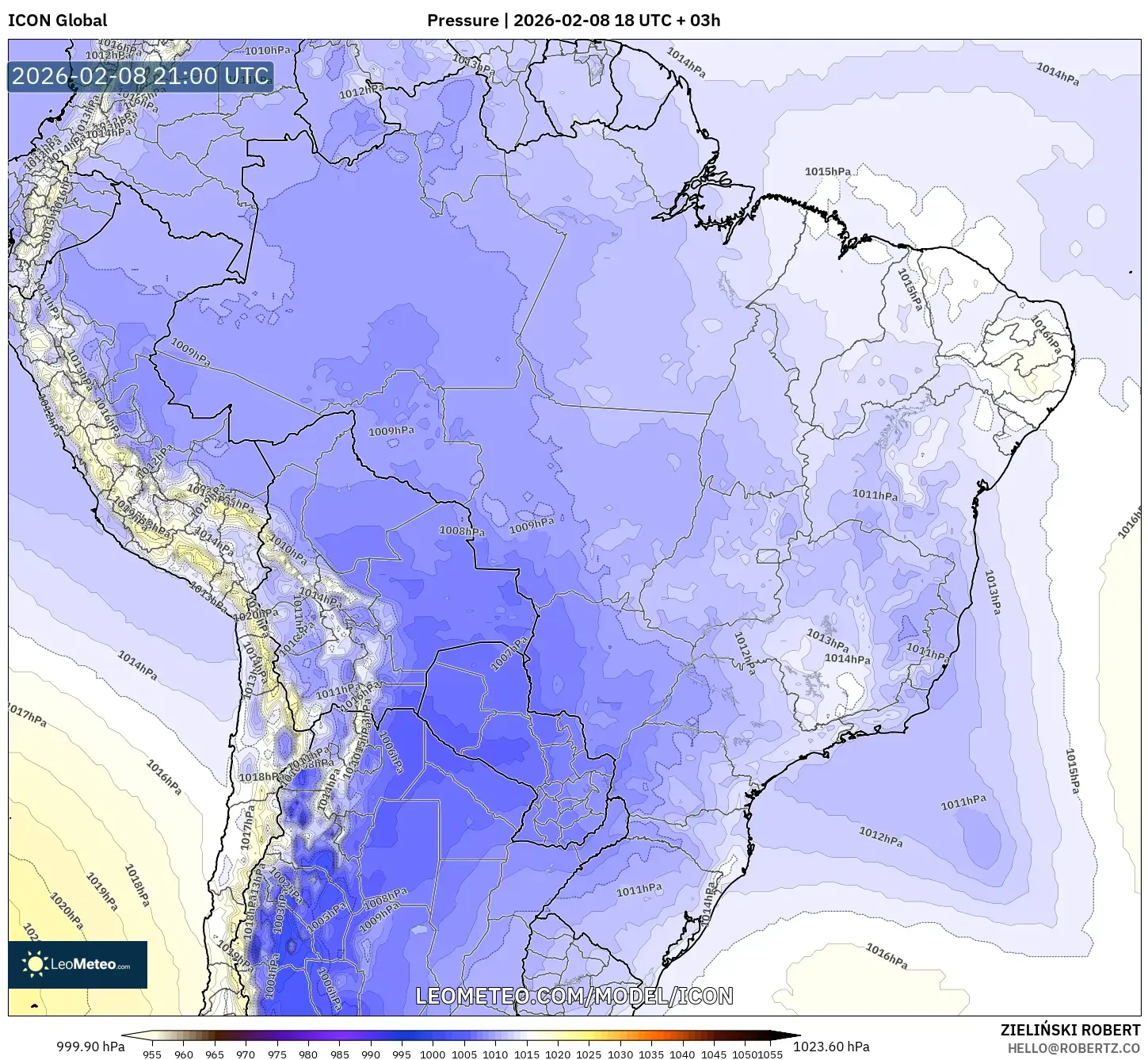 ICON model - Brazil, Pressure