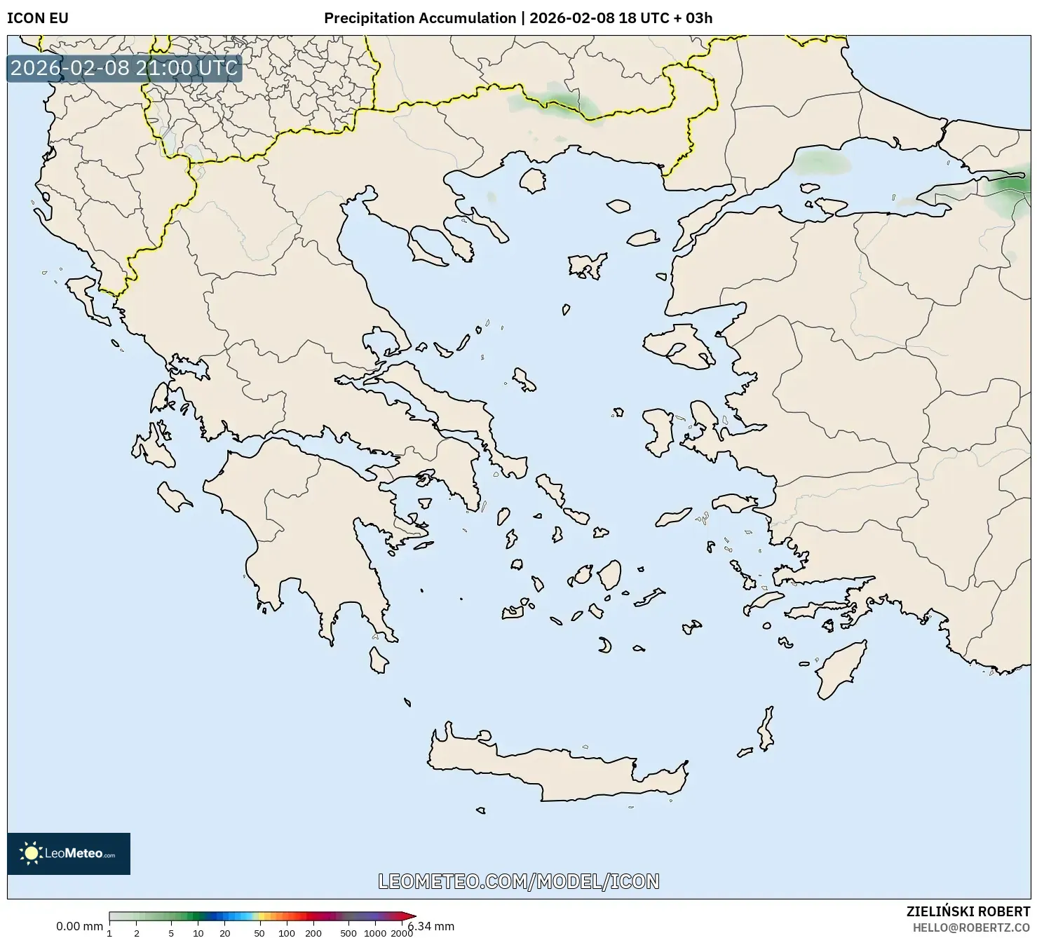 ICON model - Greece, Precipitation Accumulation