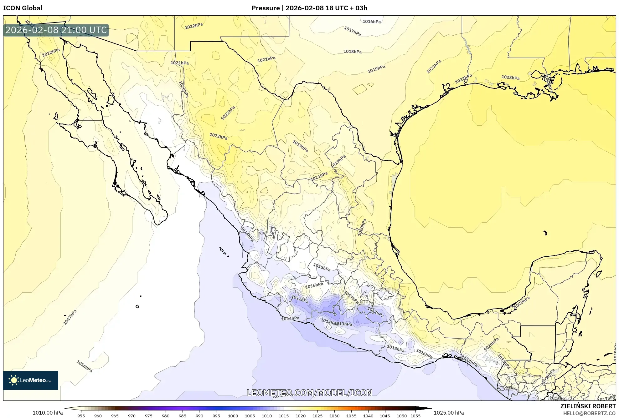 ICON model - Mexico, Pressure