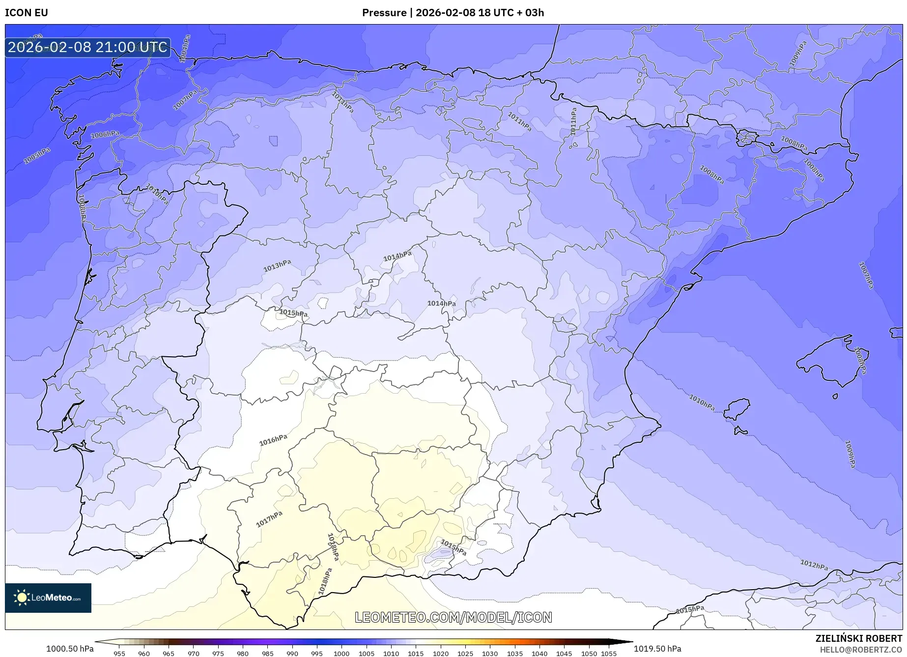 ICON model - Spain, Pressure