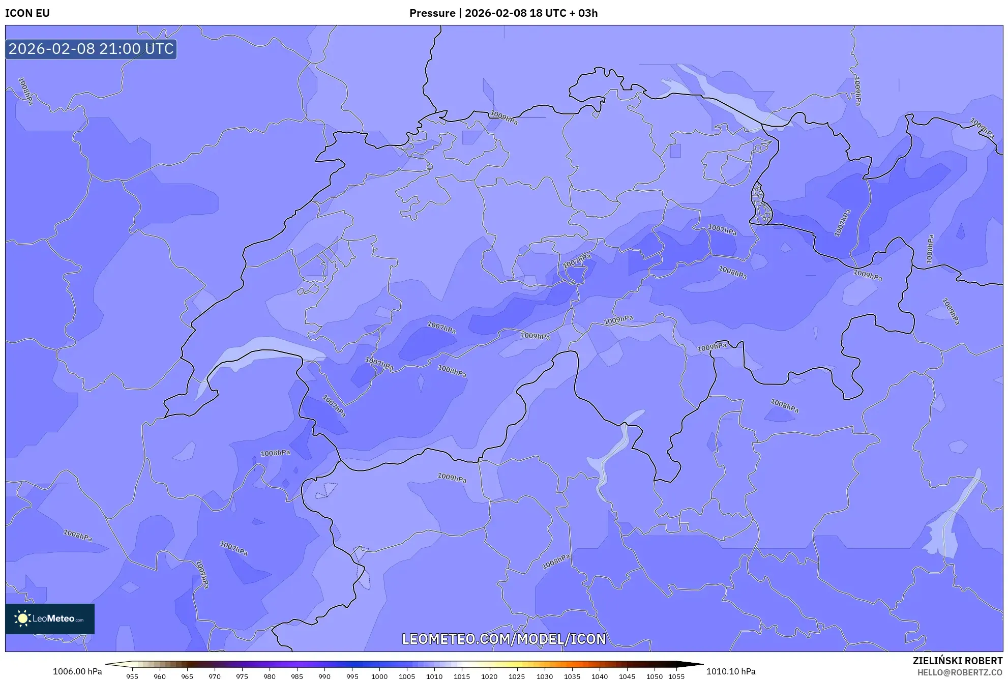 ICON model - Switzerland, Pressure