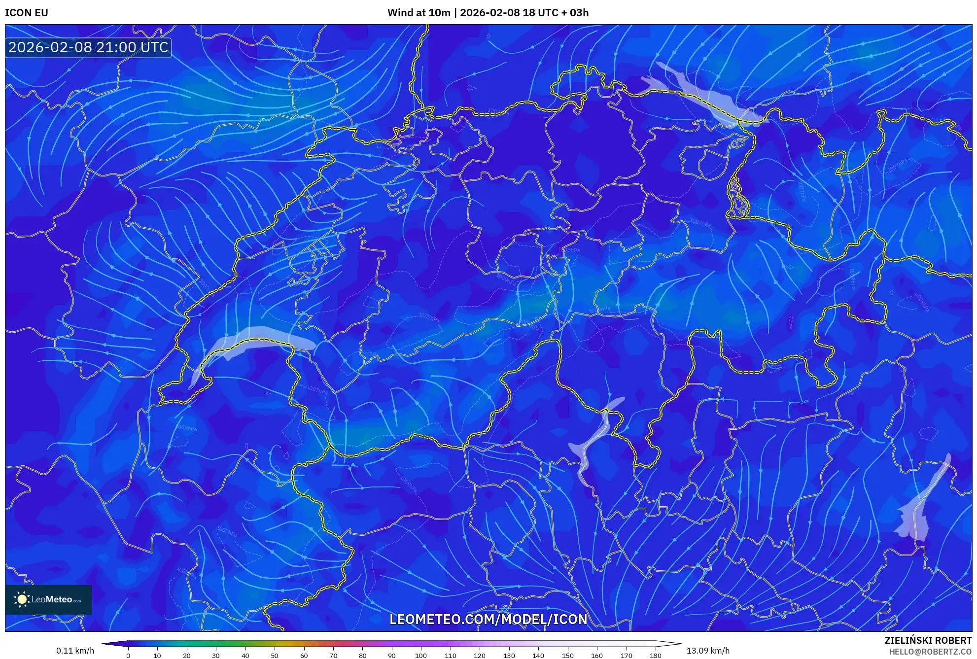 ICON model - Swiss, Angin 10 m