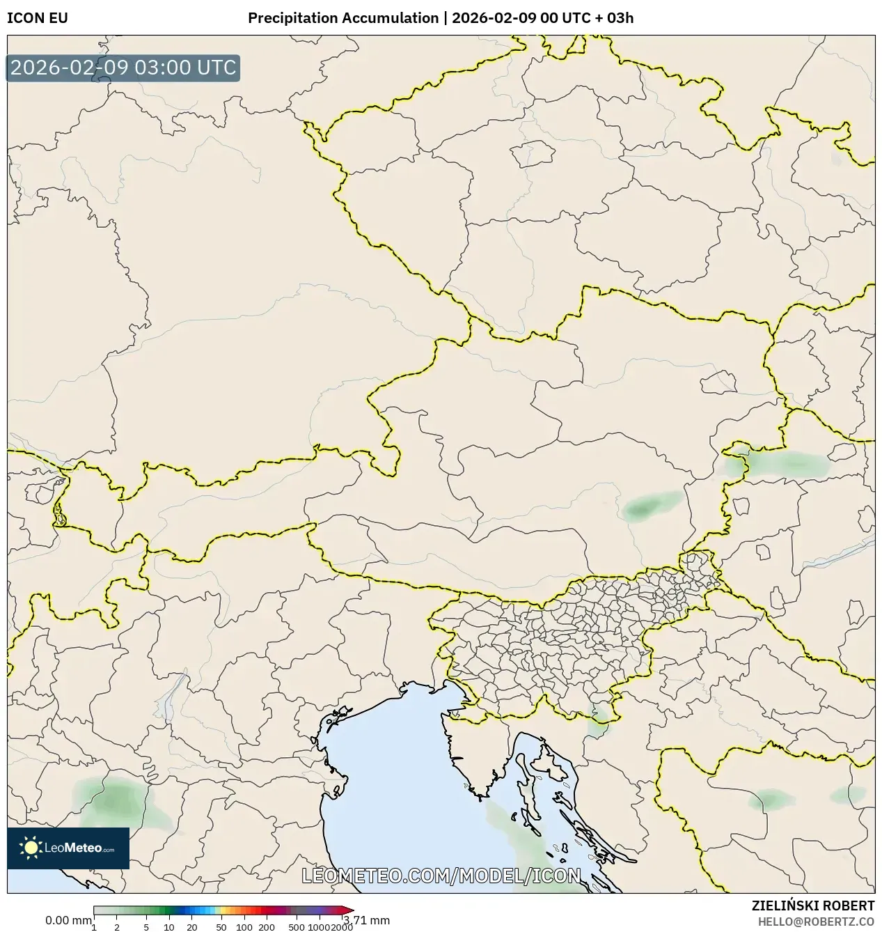 ICON model - Austria, Pengumpulan Hujan