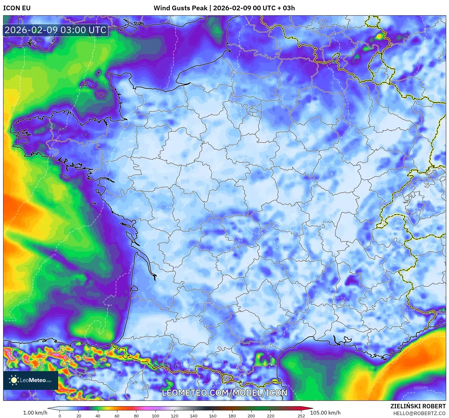 ICON model - Perancis, Hembusan Tertinggi