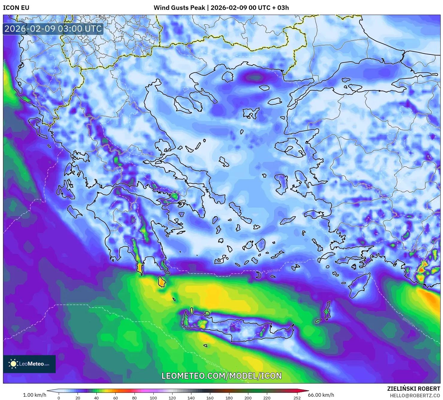 ICON model - Yunani, Hembusan Tertinggi