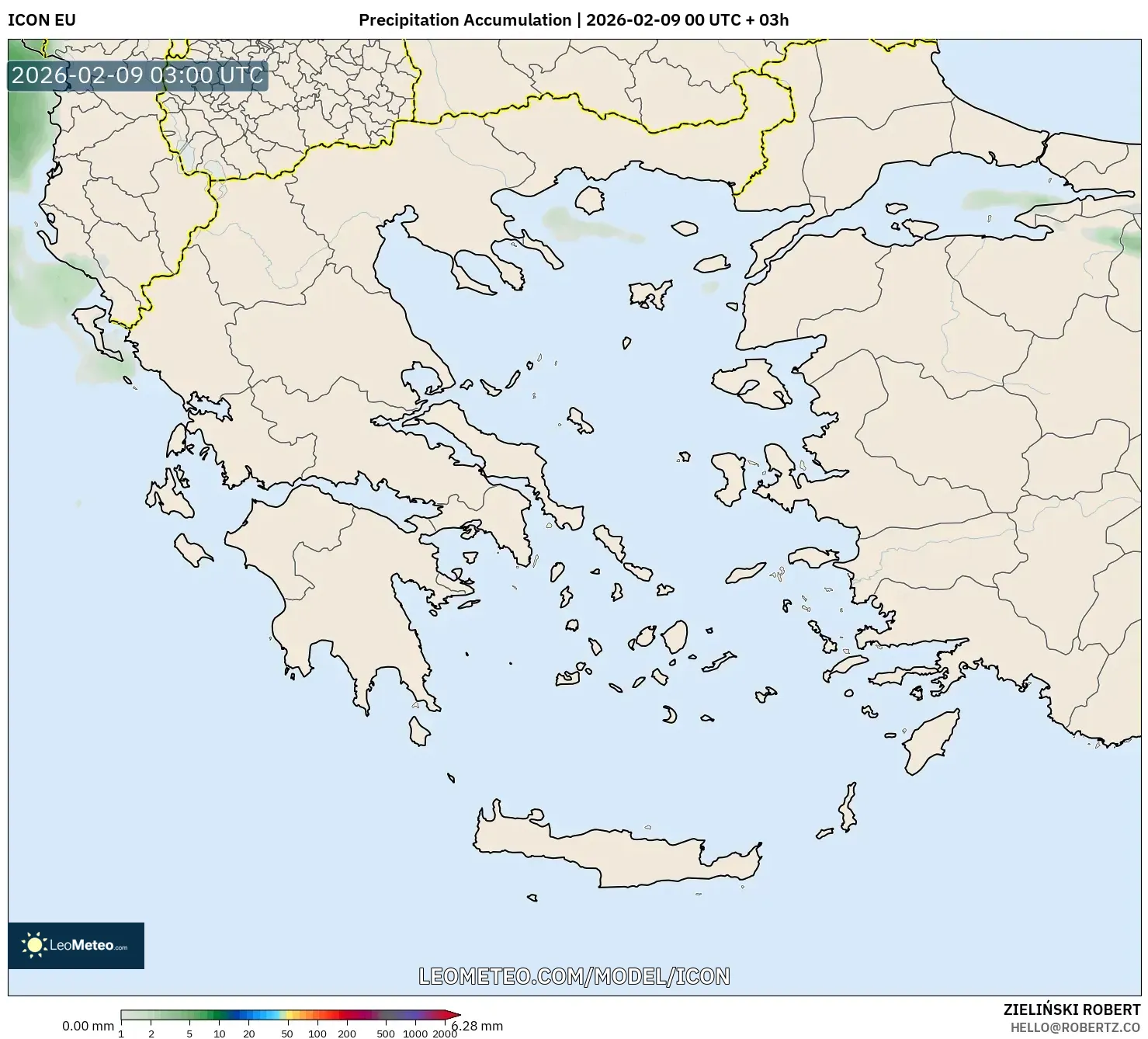ICON model - Yunani, Pengumpulan Hujan