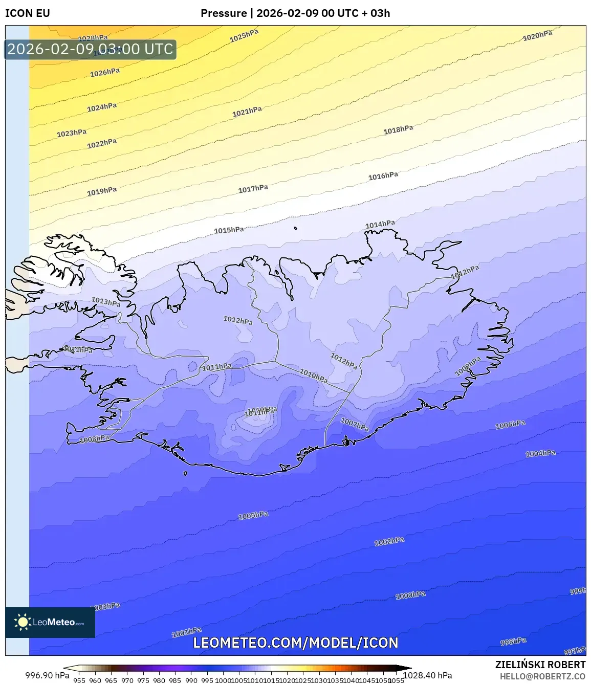 ICON model - Iceland, Tekanan