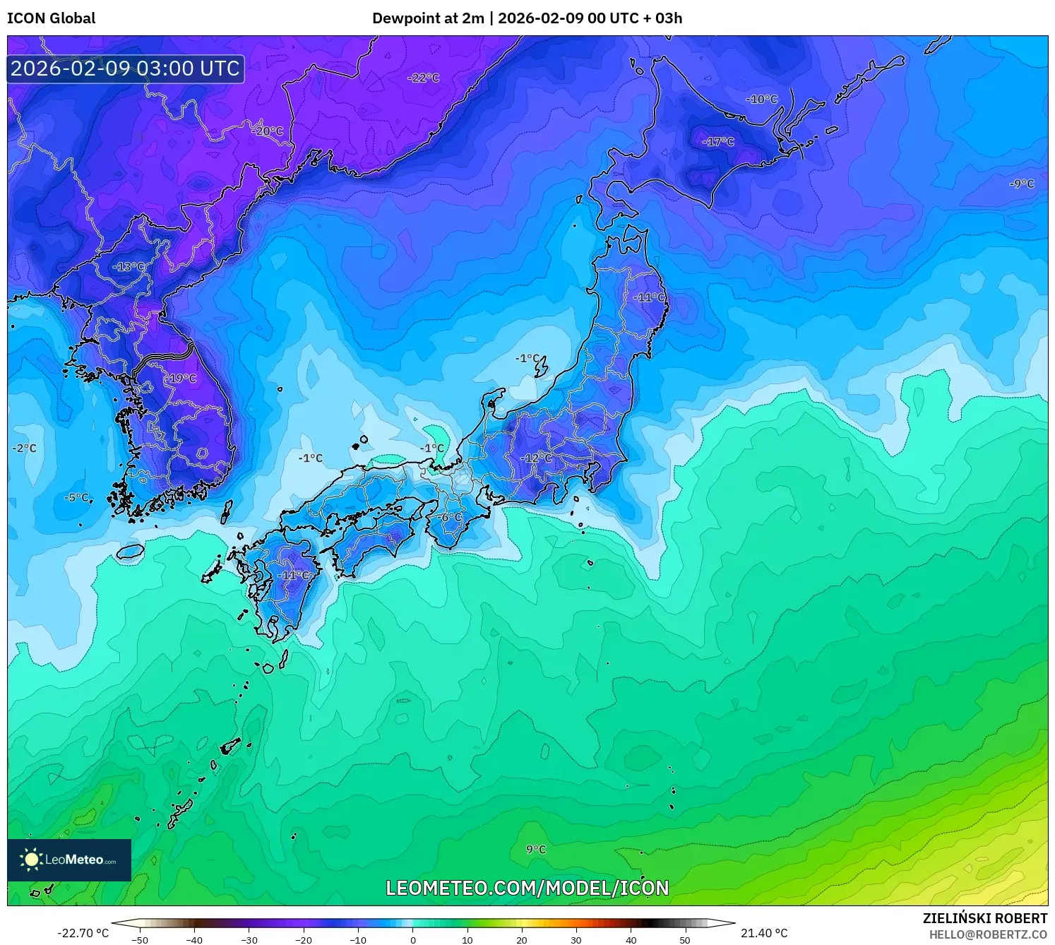ICON model - Jepun, Takat Embun 2 m