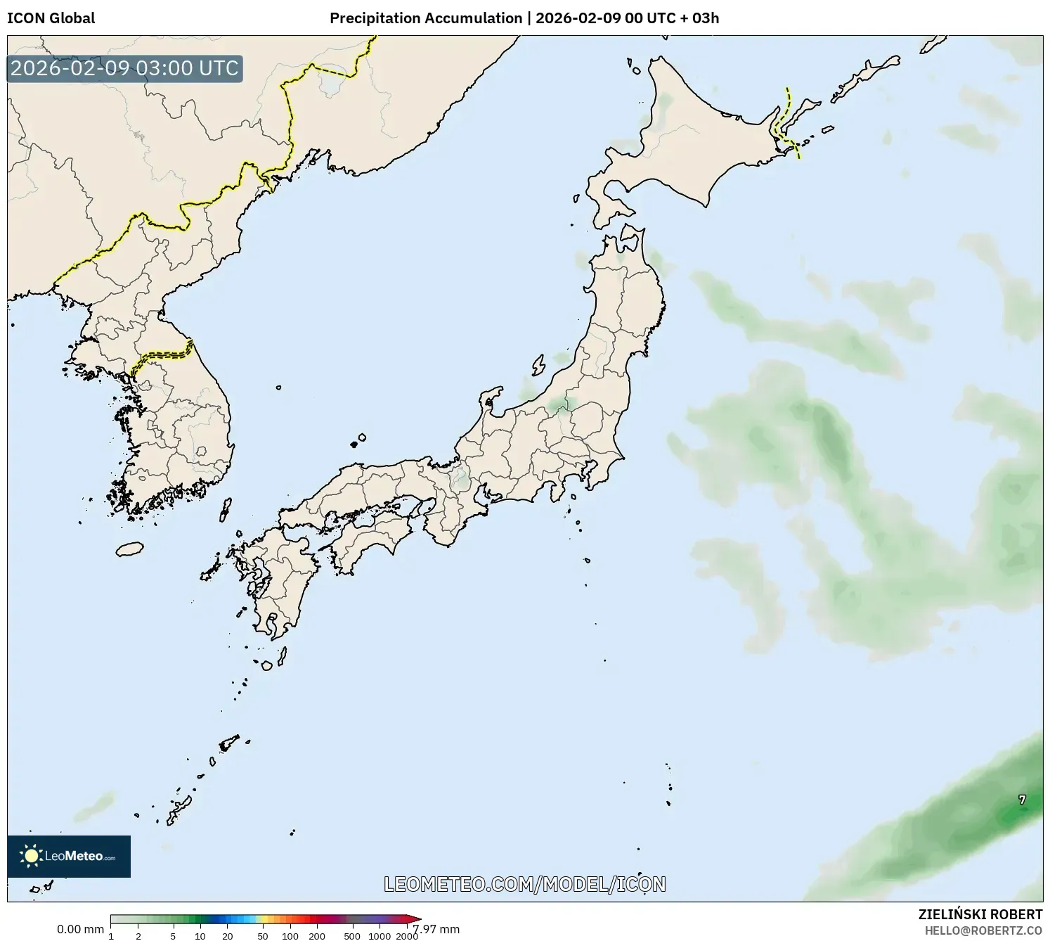 ICON model - Jepun, Pengumpulan Hujan