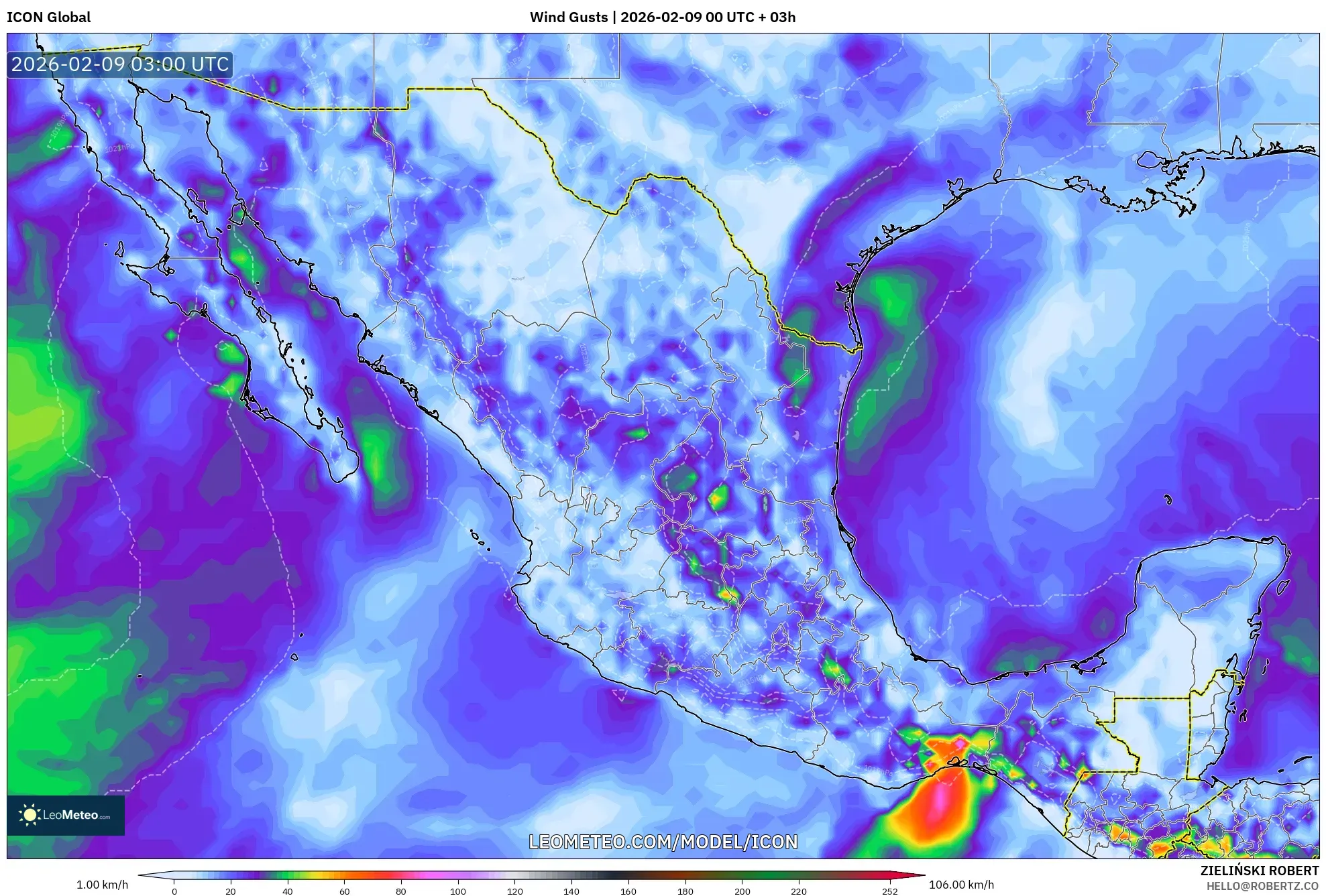 ICON model - Mexico, Hembusan Angin