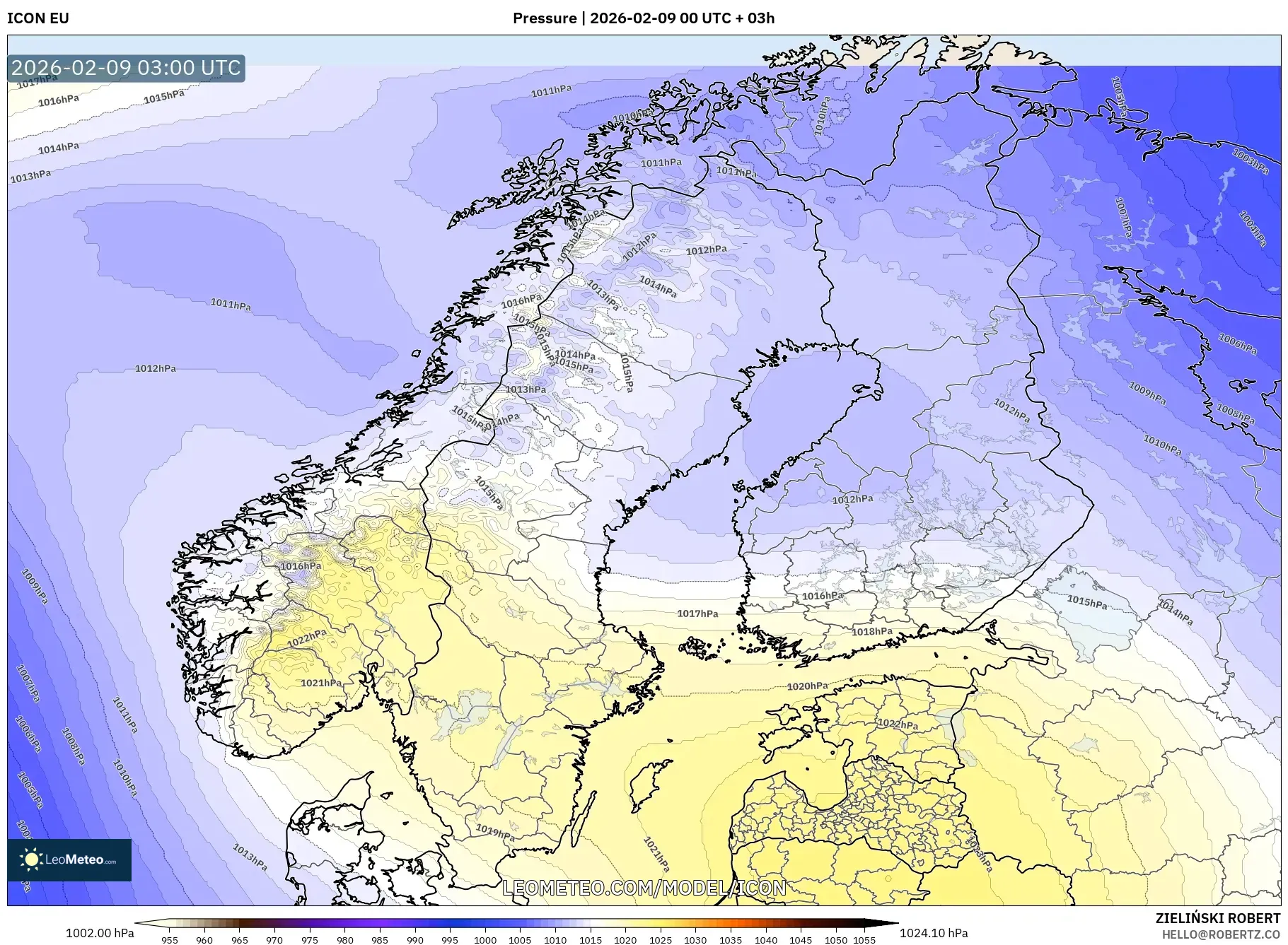 ICON model - Skandinavia, Tekanan