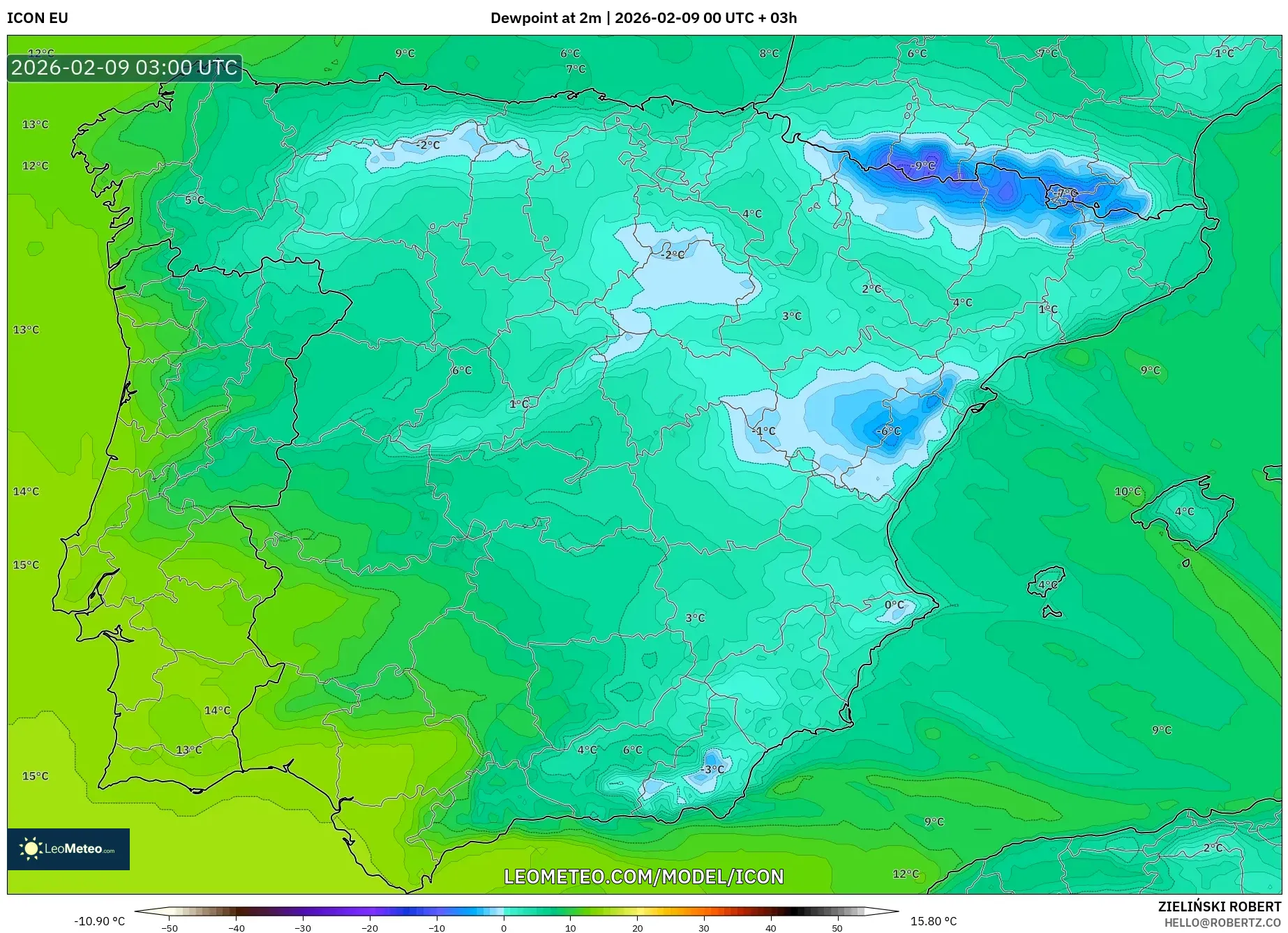 ICON model - Sepanyol, Takat Embun 2 m