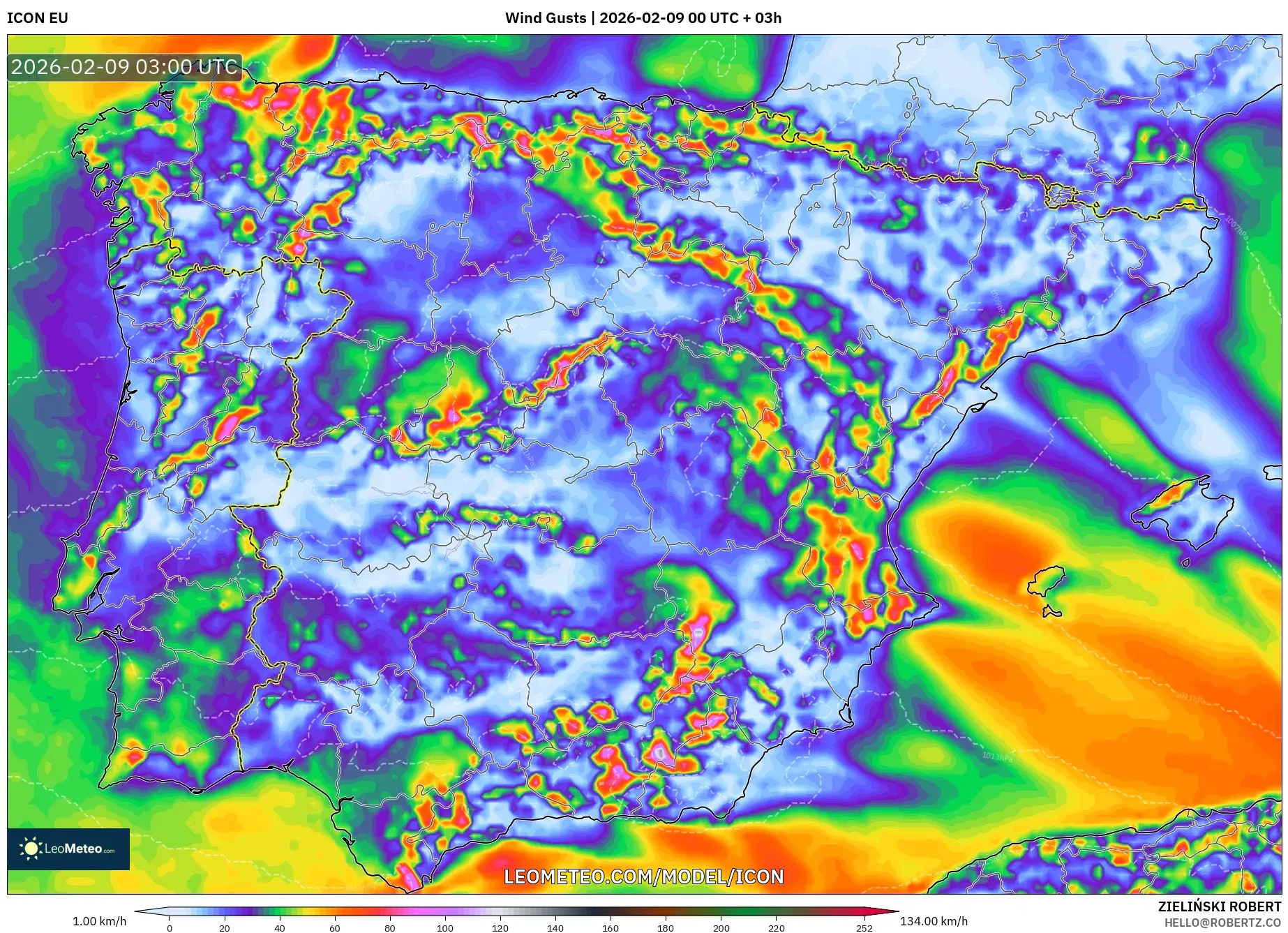 ICON model - Sepanyol, Hembusan Angin