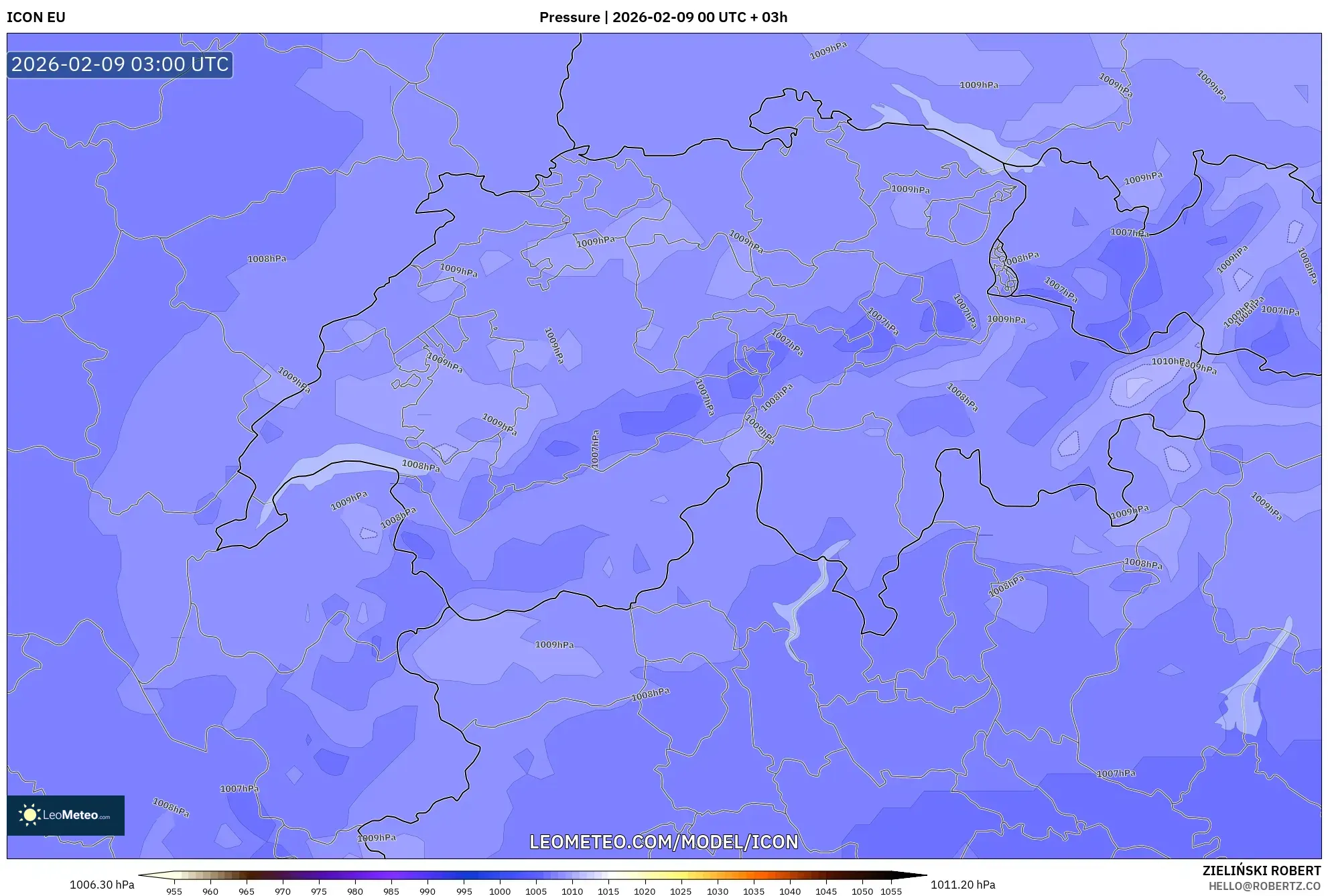 ICON model - Switzerland, Tekanan