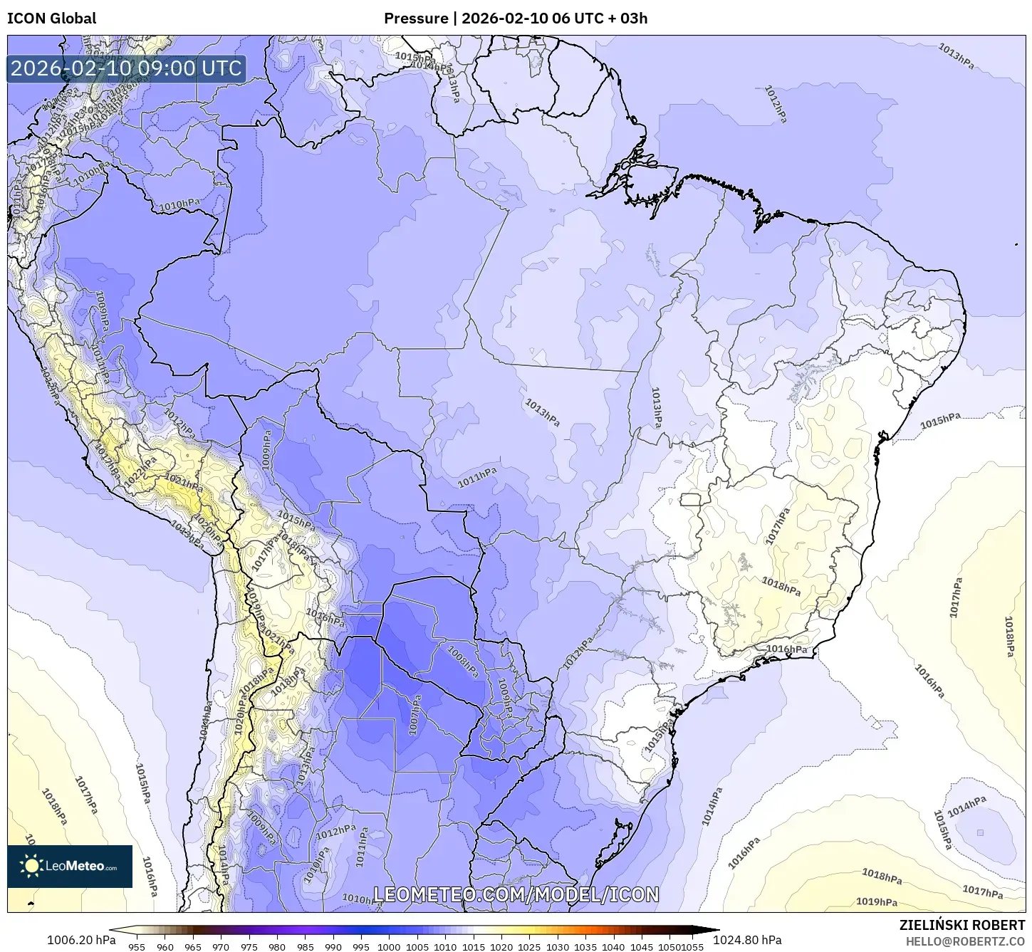 ICON model - Brazil, Pressure