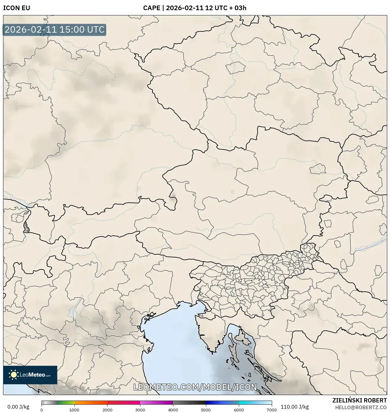 ICON model - Austria, CAPE
