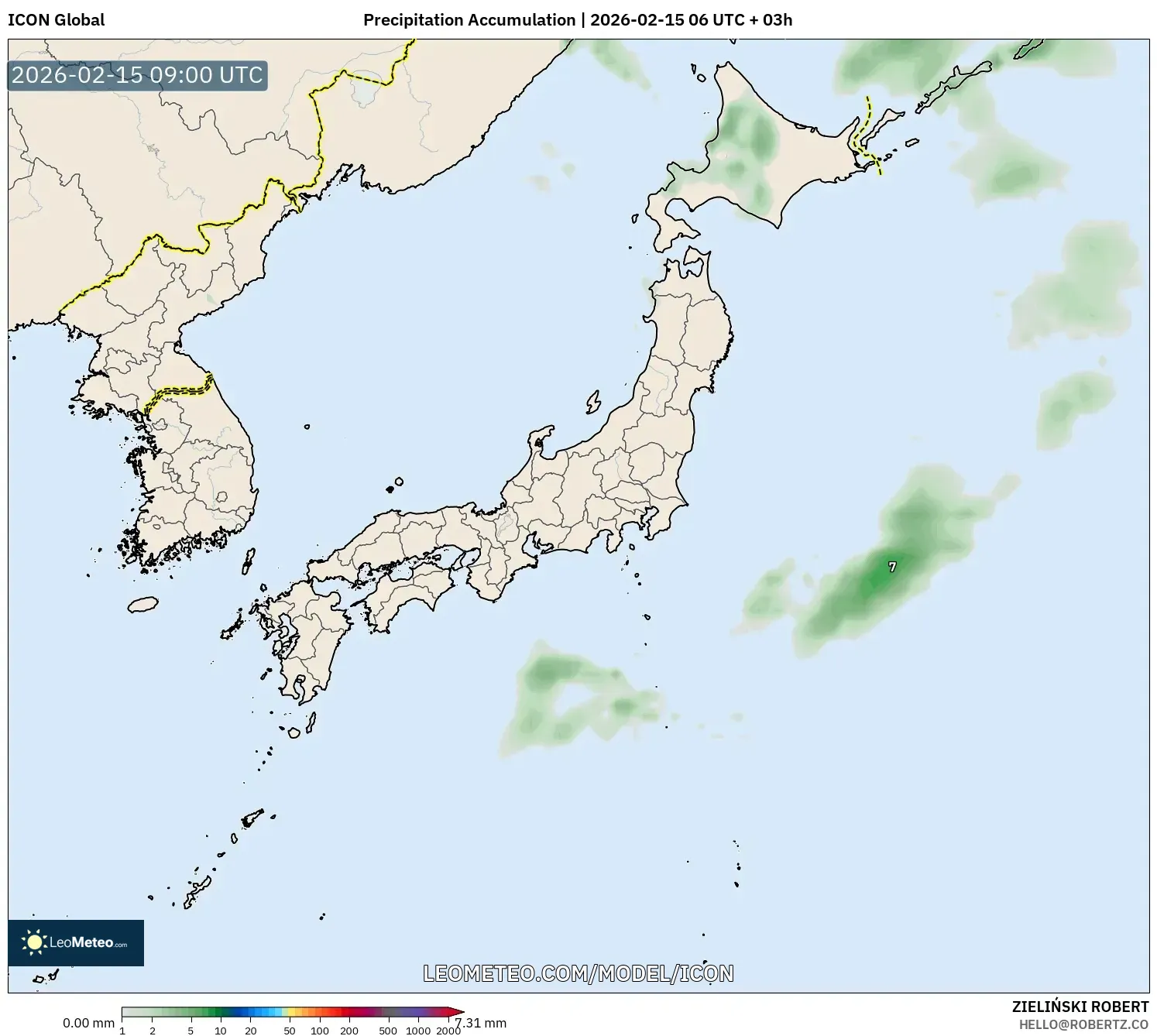 ICON model - Japan, Precipitation Accumulation