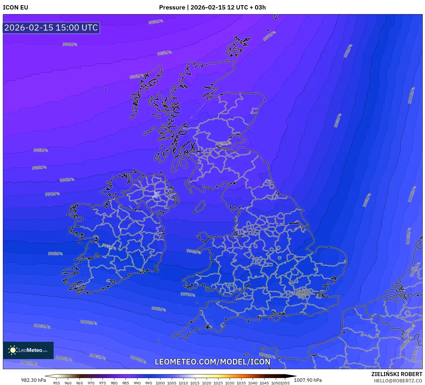 ICON model - United Kingdom, Pressure