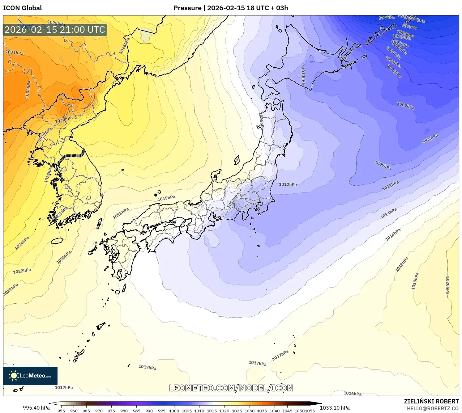 ICON model - Japan, Pressure