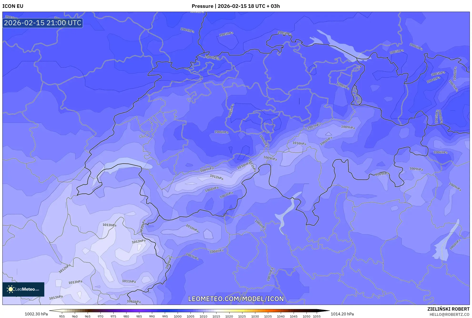 ICON model - Switzerland, Pressure