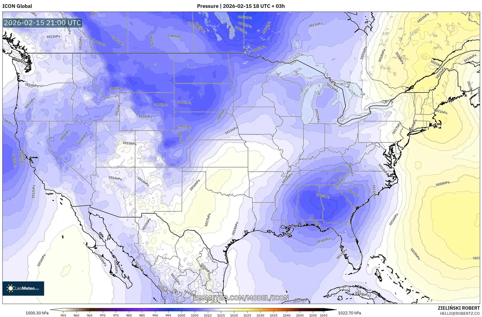 ICON model - United States, Pressure