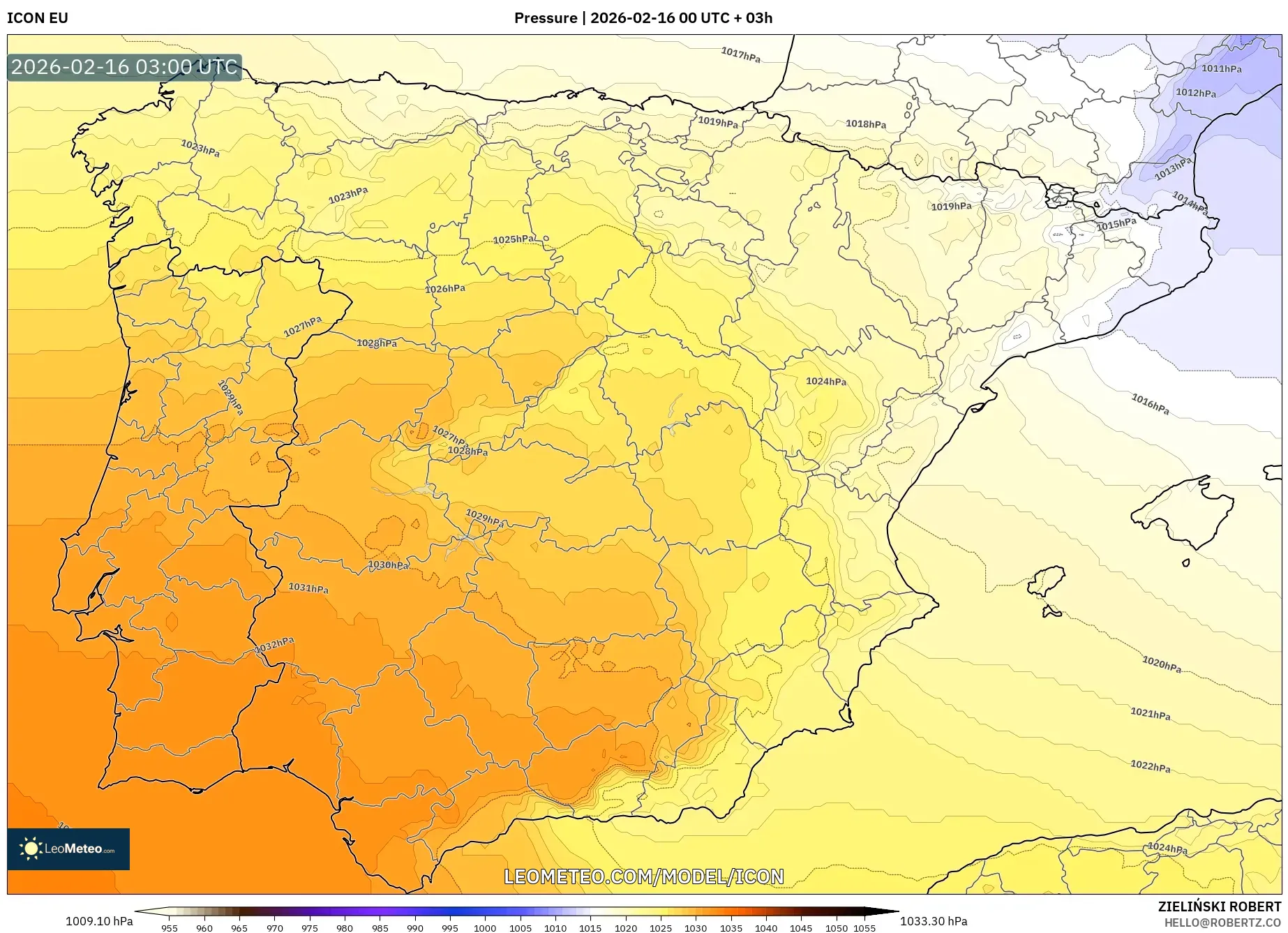 ICON model - Spain, Pressure