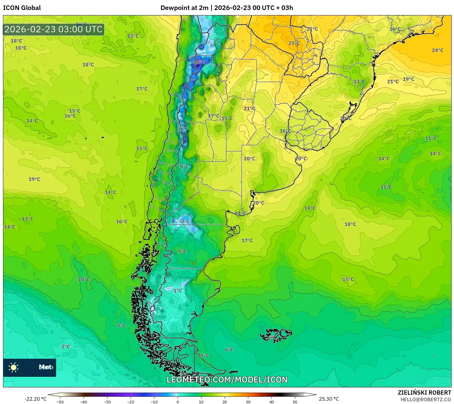 ICON model - الأرجنتين, نقطة الندى 2 م