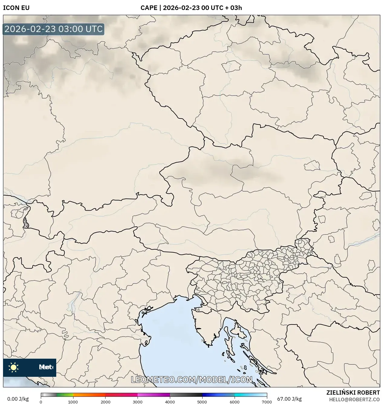 ICON model - النمسا, CAPE
