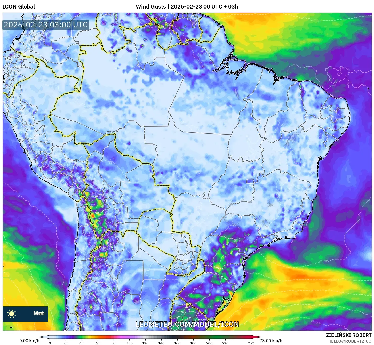 ICON model - البرازيل, هبات الرياح
