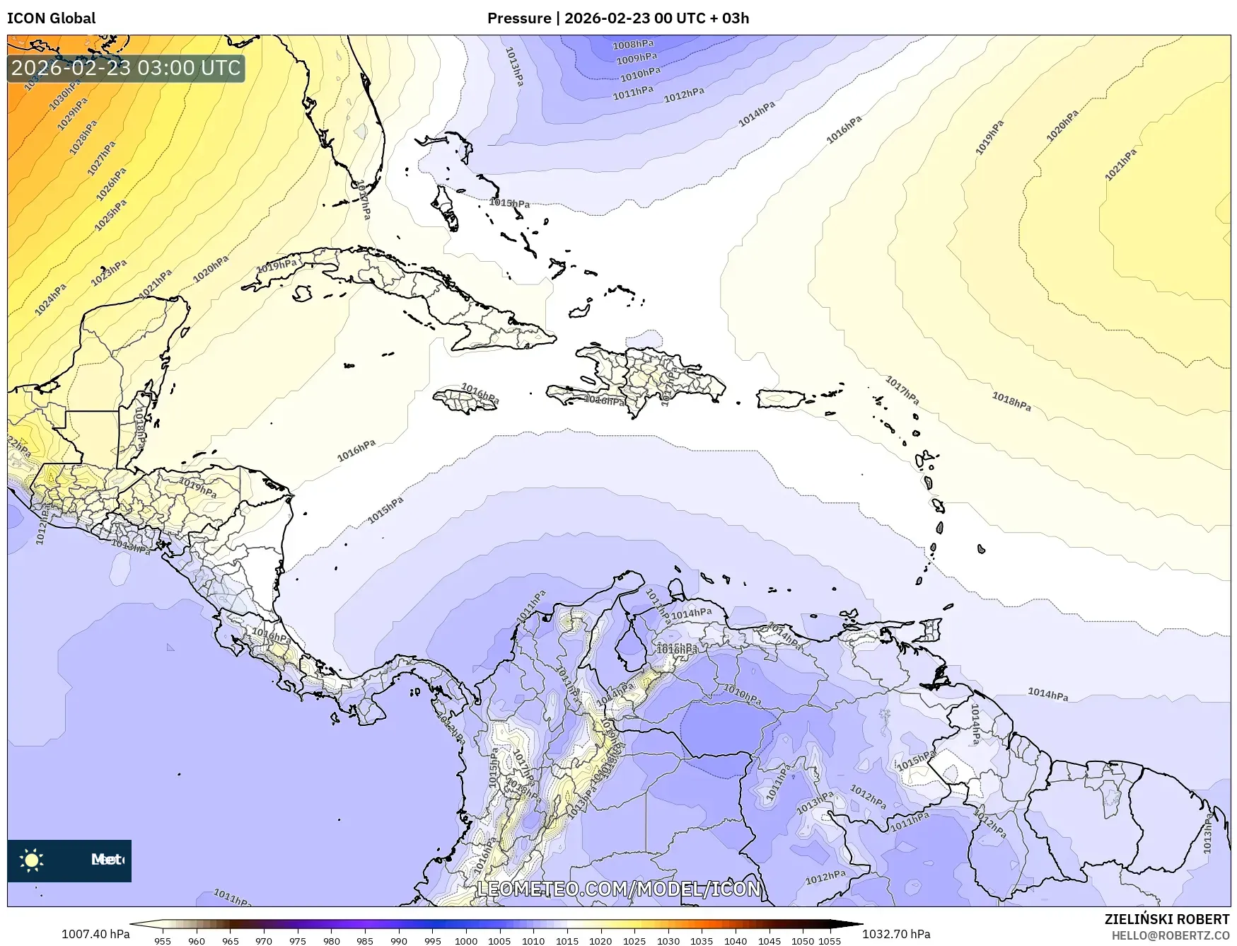 ICON model - الكاريبي, الضغط